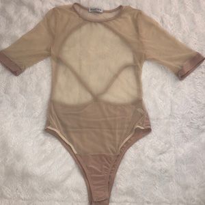 See through cream onesie